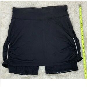Athleta Black Contender 2-in-1 Skort Shorts Skirt Women's Sz ST Small Tall